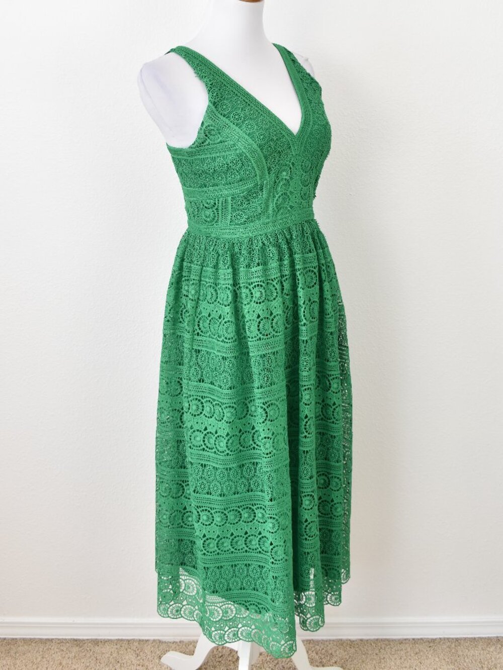 Antonio Melani Ruth Lace Midi Dress Green - 2 - Picture 9 of 10